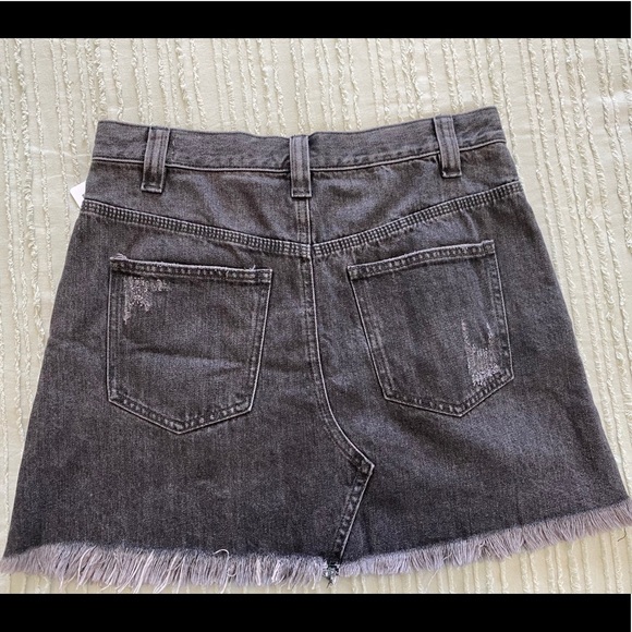 NWT Free People sanded black jean skirt 27 - Picture 4 of 7